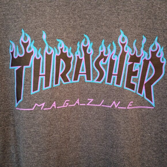 Thrasher Magazine Purple Fire Logo T-Shirt Dogtown H-Street Anti-Hero Santa Cruz - Picture 2 of 4
